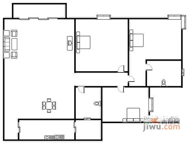 盛世华城3室2厅2卫130㎡户型图