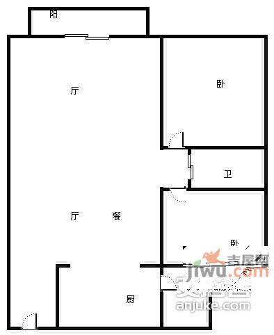 盛世华城2室2厅1卫93㎡户型图