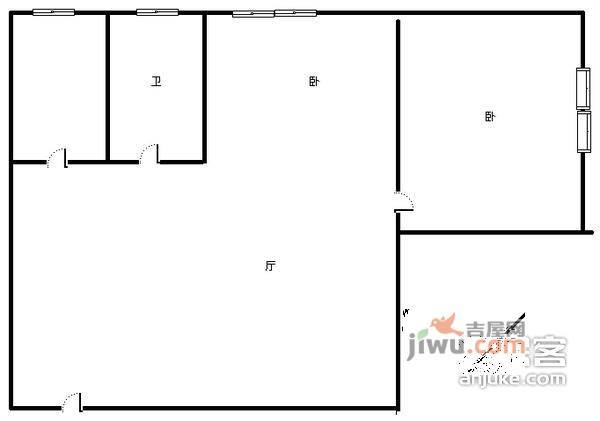 融汇新时代2室1厅1卫70㎡户型图