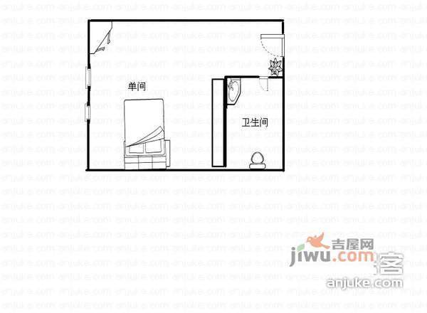 融汇新时代1室0厅1卫74㎡户型图