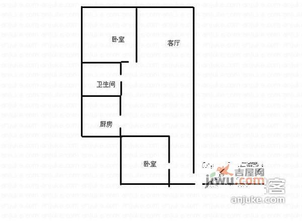 土桥花溪大厦2室1厅1卫72㎡户型图