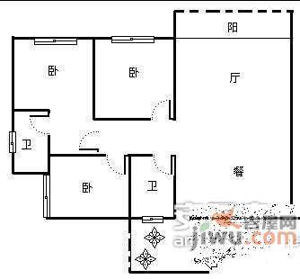 富馨苑3室2厅2卫121㎡户型图