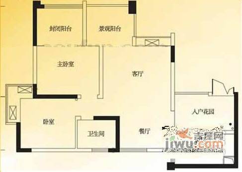 南方新城苹果派2室2厅1卫86㎡户型图