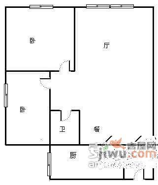 海棠丽景2室2厅1卫65㎡户型图