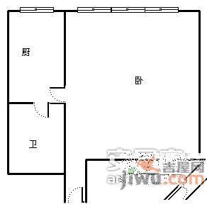 世纪银河1室0厅1卫34㎡户型图