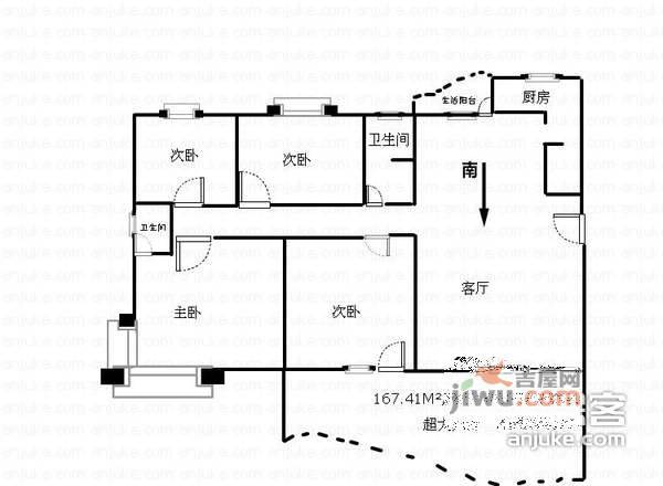 洋河龙山4室2厅2卫309㎡户型图