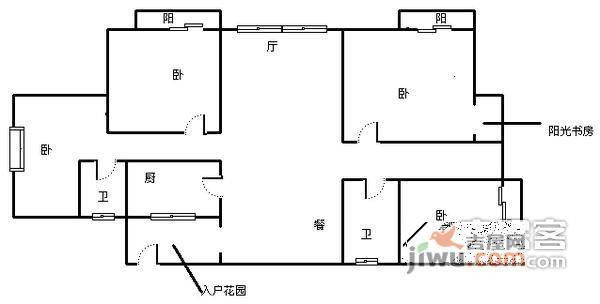 翠湖柳岸4室2厅2卫145㎡户型图