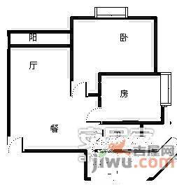 云湖景苑2室1厅1卫户型图