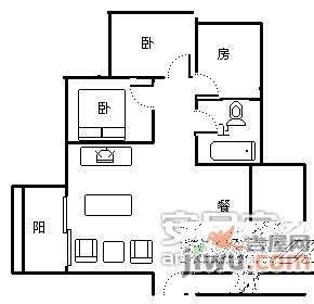 南滨印象2室1厅1卫76㎡户型图