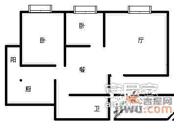 南滨印象2室1厅1卫76㎡户型图