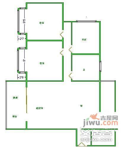 南滨印象3室2厅1卫100㎡户型图