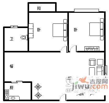 川东明珠2室1厅1卫户型图