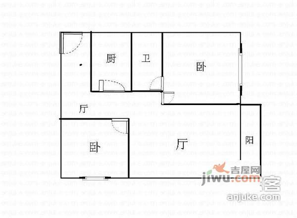 雾都大厦2室1厅1卫户型图