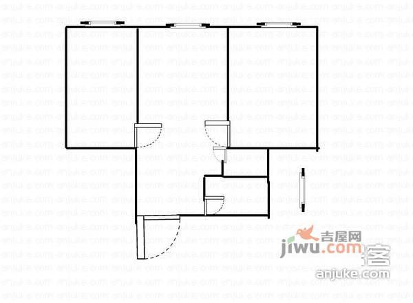 中富大厦2室2厅1卫80㎡户型图