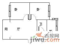 红育坡小区2室2厅1卫76㎡户型图