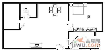 红育坡小区2室1厅1卫62㎡户型图