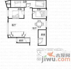 枫丹苑3室2厅2卫126㎡户型图