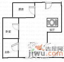 枫丹苑2室1厅1卫62㎡户型图