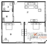 时代豪苑2室2厅1卫户型图