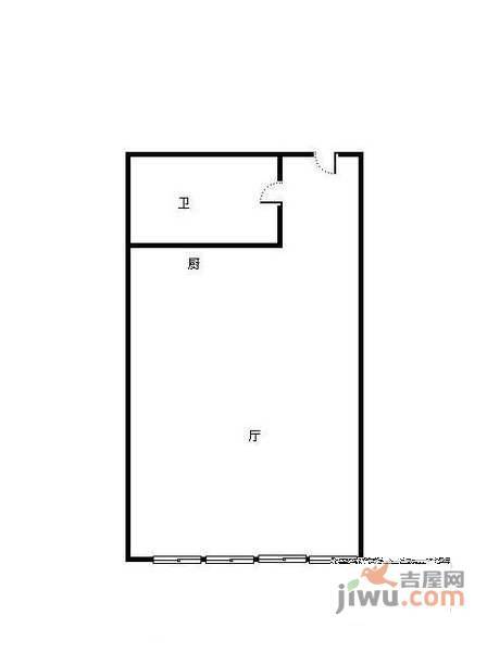 重庆森林公寓1室0厅1卫42㎡户型图