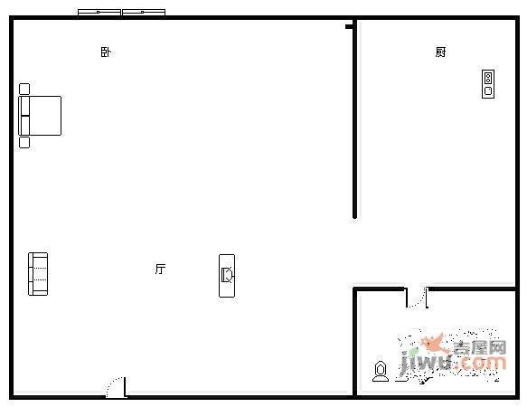 重庆森林公寓1室0厅1卫42㎡户型图