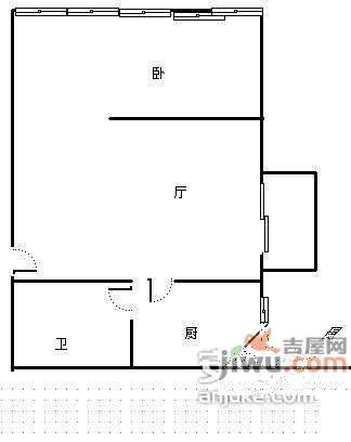 重庆森林公寓1室1厅1卫56㎡户型图