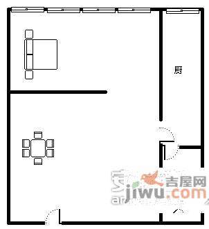 重庆森林公寓1室1厅1卫56㎡户型图