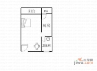 恋城公寓1室0厅1卫户型图