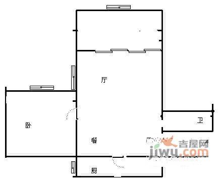 渝州花园2室2厅1卫68㎡户型图