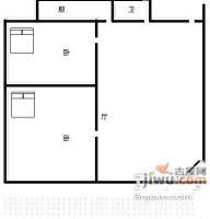 龙江花园2室1厅1卫87㎡户型图