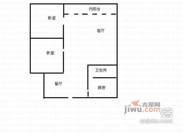 金龙苑小区2室2厅1卫75㎡户型图