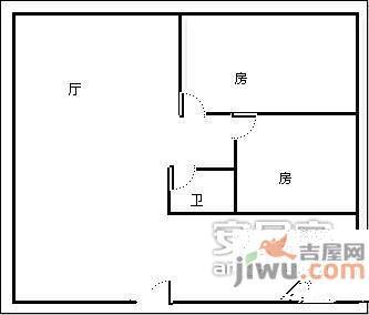 江洲路社区2室1厅1卫77㎡户型图