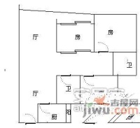 名敦道南滨国际公寓3室2厅2卫103㎡户型图
