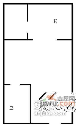 名敦道南滨国际公寓1室1厅1卫44㎡户型图