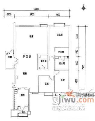 蓝湖香颂4室3厅3卫259㎡户型图