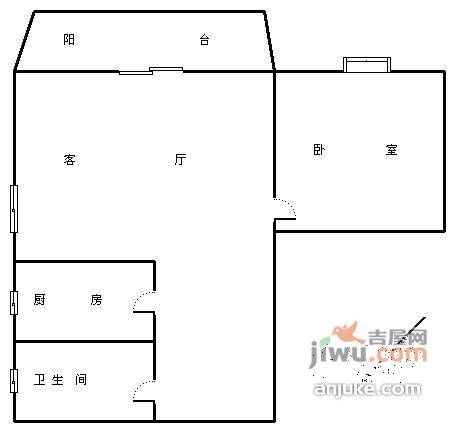 九龙大厦2室1厅1卫65㎡户型图