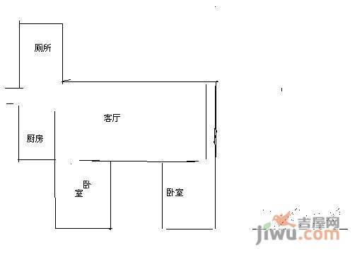 九龙大厦2室1厅1卫65㎡户型图