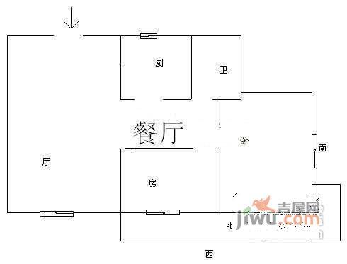 南坪大厦2室2厅1卫87㎡户型图