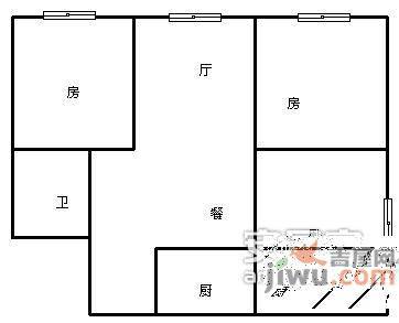 松藻小区A区3室2厅1卫105㎡户型图