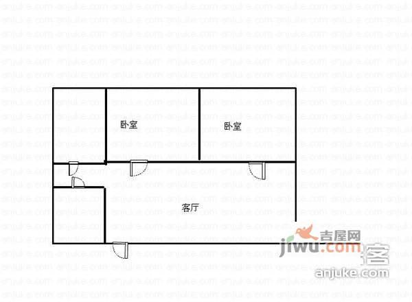 汉渝路小区2室2厅1卫72㎡户型图