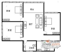 兰花小区3室2厅1卫87㎡户型图