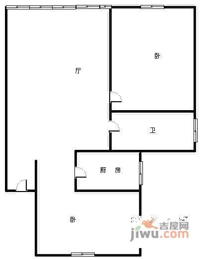 兰花小区2室1厅1卫70㎡户型图