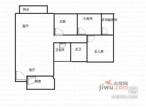 东海金港湾3室2厅2卫126㎡户型图