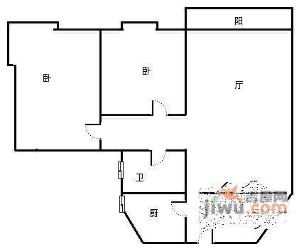 东海金港湾2室2厅1卫92㎡户型图