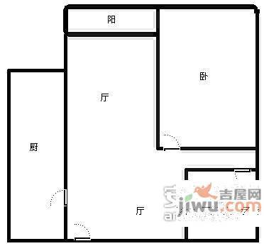 青青佳苑北苑1室1厅1卫户型图