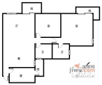 华新都市花园2室2厅2卫78㎡户型图