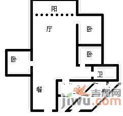 江南国际新城3室2厅1卫88㎡户型图