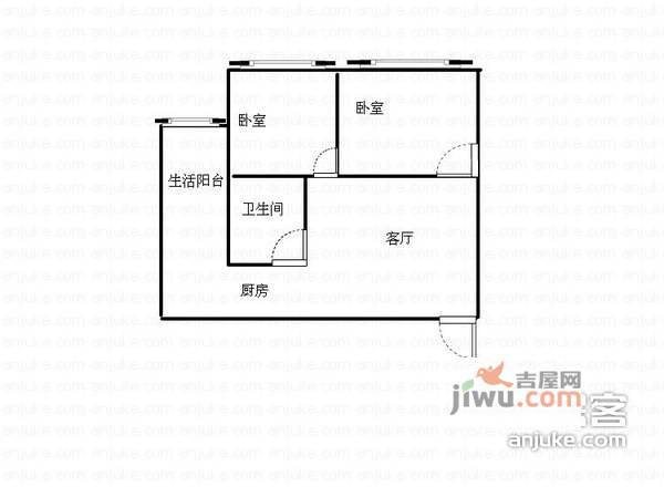 左林右舍2室1厅1卫81㎡户型图