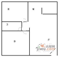 左林右舍2室2厅1卫82㎡户型图