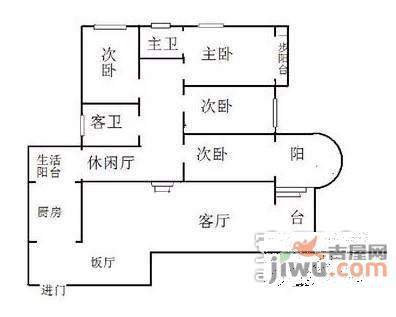 天一新城3室2厅2卫170㎡户型图